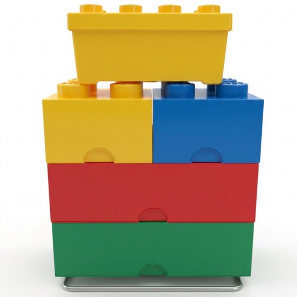 Lot of5 LEGO Storage Boxes Bricks Stackable Containers Kids Play Collect Size(s)